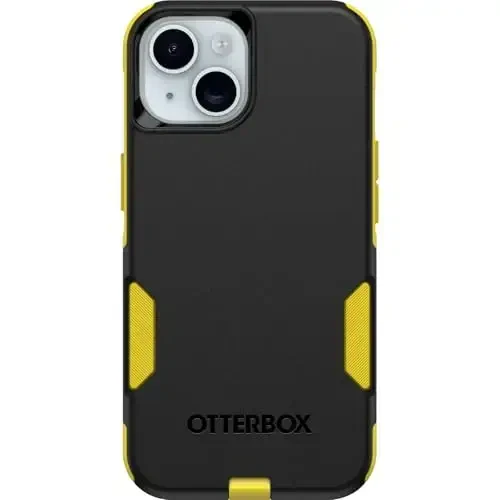 OtterBox iPhone 15, iPhone 14, & iPhone 13 (Only) - Commuter Series Case - Night (Black & Yellow) - Slim & Tough - Pocket-Friendly - with Port Protection - Non-Retail Packaging - 3