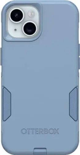 OtterBox iPhone 15, iPhone 14, & iPhone 13 (Only) - Commuter Series Case - Crisp Denim (Blue) - Slim & Tough - Pocket-Friendly - with Port Protection - Non-Retail Packaging - 3