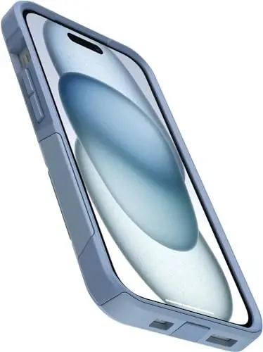 OtterBox iPhone 15, iPhone 14, & iPhone 13 (Only) - Commuter Series Case - Crisp Denim (Blue) - Slim & Tough - Pocket-Friendly - with Port Protection - Non-Retail Packaging - 4