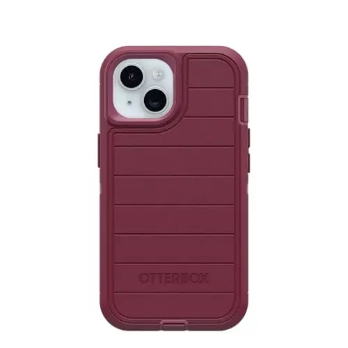 OtterBox iPhone 15, iPhone 14, & iPhone 13 (Only) Defender Series Case - Foxberry (Pink) - Screenless - Rugged & Durable - with Port Protection - Holster Clip Includes - Microbial Defense Protection - OTTERBOX (1)