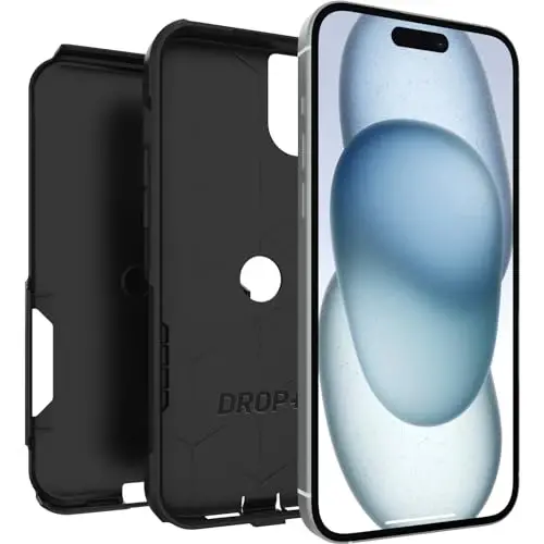 OtterBox iPhone 15 Plus and iPhone 14 Plus Commuter Series Case - Black, Slim & Tough, Pocket-Friendly, with Port Protection - 4