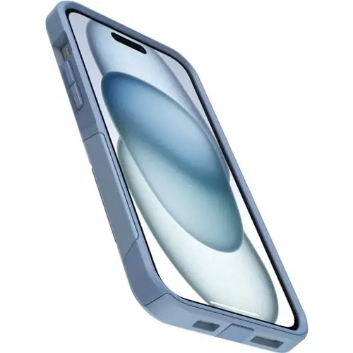 OtterBox iPhone 15 Plus and iPhone 14 Plus Commuter Series Case - Crisp Denim (Blue), Slim & Tough, Pocket-Friendly, with Port Protection - 3