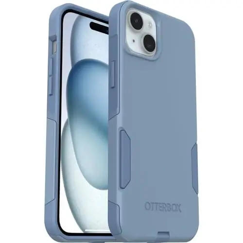 OtterBox iPhone 15 Plus and iPhone 14 Plus Commuter Series Case - Crisp Denim (Blue), Slim & Tough, Pocket-Friendly, with Port Protection - 5