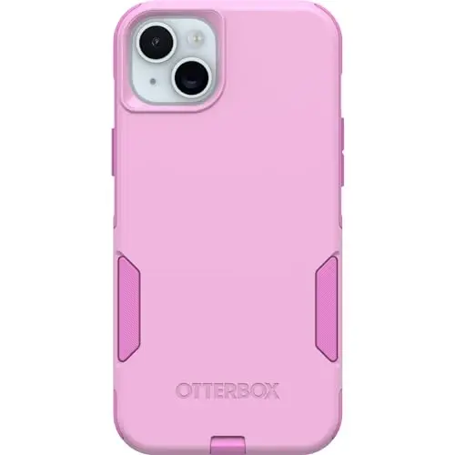 OtterBox iPhone 15 Plus and iPhone 14 Plus Commuter Series Case - Run Wildflower (Pink), Slim & Tough, Pocket-Friendly, with Port Protection - 1