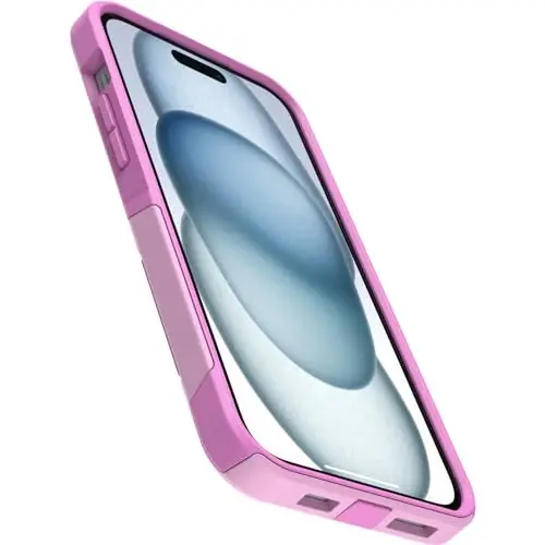 OtterBox iPhone 15 Plus and iPhone 14 Plus Commuter Series Case - Run Wildflower (Pink), Slim & Tough, Pocket-Friendly, with Port Protection - 3