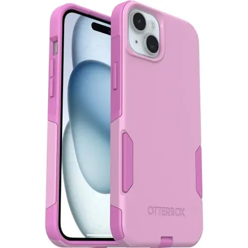 OtterBox iPhone 15 Plus and iPhone 14 Plus Commuter Series Case - Run Wildflower (Pink), Slim & Tough, Pocket-Friendly, with Port Protection - 5