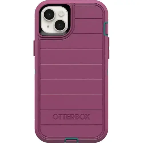 OtterBox iPhone 15 Plus and iPhone 14 Plus Defender Series Pro Case - Canyon Sun (Pink), screenless, Rugged & Durable, with Port Protection, Includes Holster Clip Kickstand - 3