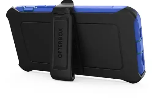 OtterBox iPhone 15 Plus and iPhone 14 Plus Defender Series Pro Case - RAIN Check (Blue), screenless, Rugged & Durable, with Port Protection, Includes Holster Clip Kickstand - 7
