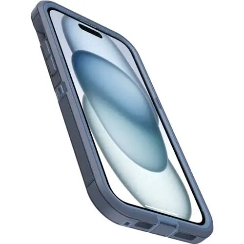 OtterBox iPhone 15 Plus and iPhone 14 Plus Defender Series XT Case - Baby Blue Jeans (Blue), screenless, Rugged, Snaps to MagSafe, Lanyard AttacModazoneent - 3
