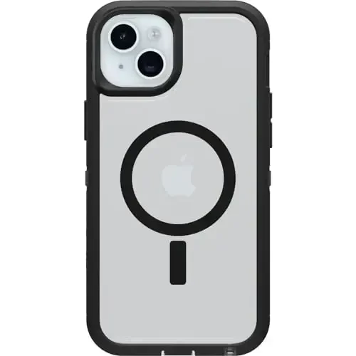OtterBox iPhone 15 Plus and iPhone 14 Plus Defender Series XT Clear Case - Dark Side (Black/Clear), screenless, Rugged, Snaps to MagSafe, Lanyard Attachment - 6