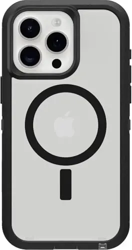OtterBox iPhone 15 Plus and iPhone 14 Plus Defender Series XT Clear Case - Dark Side (Black/Clear), screenless, Rugged, Snaps to MagSafe, Lanyard Attachment - OTTERBOX (1)