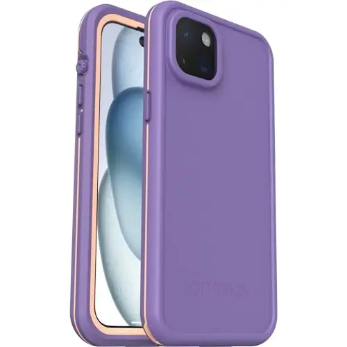 OtterBox iPhone 15 Plus and iPhone 14 Plus FRĒ Series Waterproof Case with MagSafe (Designed by LifeProof) - RULE OF PLUM (Purple), waterproof, 60% recycled plastic, sleek and stylish - 1