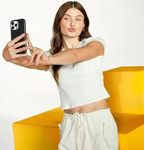 OtterBox iPhone 15 Plus и iPhone 14 Plus (ТОЛЬКО) Symmetry Series+ чехол - Черный/Серый, MagSafe, Ультратонкий, Приподнятые края защищают камеру и экран - Не для розничной продажи - 5