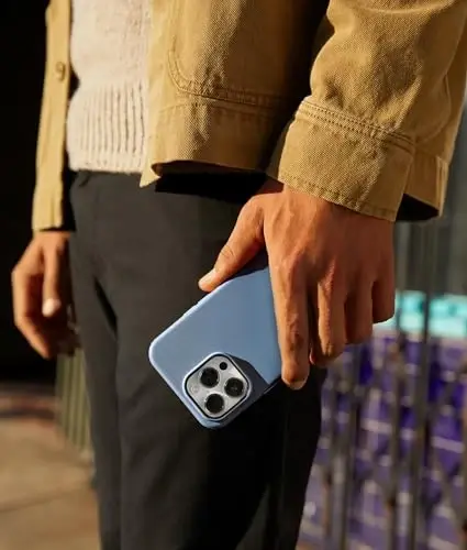 OtterBox iPhone 15 Plus и iPhone 14 Plus (ТОЛЬКО) Symmetry Series+ чехол - синий, MagSafe, ультратонкий, приподнятые края защищают камеру и экран - не розничная упаковка - 5