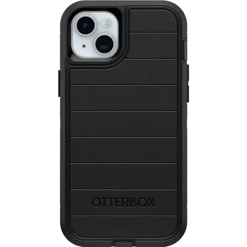 OtterBox iPhone 15 Plus & iPhone 14 Plus (Faqat) - Defender Series G'ilofi - Qora - Faqat G'ilof - Ekransiz - Mustahkam va Bardoshli - Portni Himoya Qilish bilan - Mikroblarga Qarshi Himoya - 1