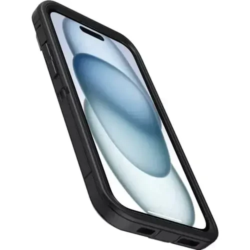 OtterBox iPhone 15 Plus & iPhone 14 Plus (Faqat) - Defender Series G'ilofi - Qora - Faqat G'ilof - Ekransiz - Mustahkam va Bardoshli - Portni Himoya Qilish bilan - Mikroblarga Qarshi Himoya - 5
