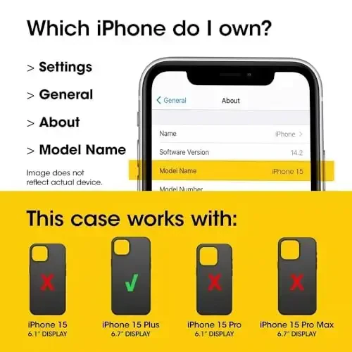 OtterBox iPhone 15 Plus & iPhone 14 Plus (Faqat) - Defender Series G'ilofi - Qora - Faqat G'ilof - Ekransiz - Mustahkam va Bardoshli - Portni Himoya Qilish bilan - Mikroblarga Qarshi Himoya - 2