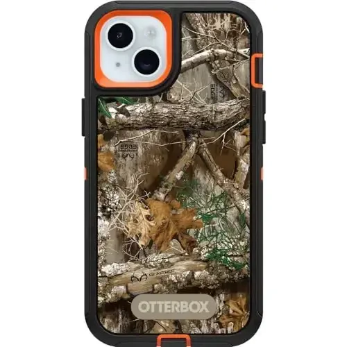 OtterBox iPhone 15 Plus & iPhone 14 Plus (Faqat) - Defender Series G'ilofi - Realtree Blaze Edge (Camo) - Faqat g'ilof - Ekransiz - Qo'pol va chidamli - Portni himoya qilish bilan - Chakana qadoqsiz - 1
