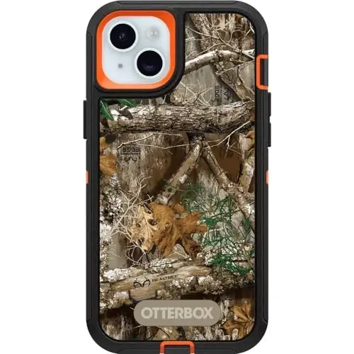OtterBox iPhone 15 Plus & iPhone 14 Plus (Faqat) - Defender Series G'ilofi - Realtree Blaze Edge (Camo) - Faqat g'ilof - Ekransiz - Qo'pol va chidamli - Portni himoya qilish bilan - Chakana qadoqsiz - 12