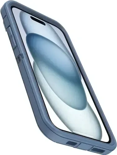 OtterBox iPhone 15 Plus & iPhone 14 Plus (Only) - Defender Series Case - Baby Blue Jeans - Case Only - Screenless - Rugged & Durable - with Port Protection - Non-Retail Packaging - 3