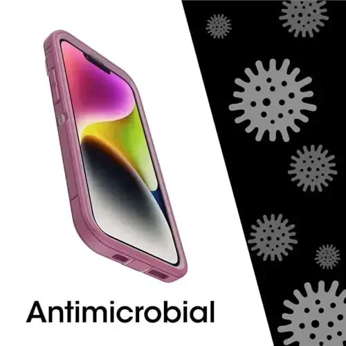 OtterBox iPhone 15 Plus & iPhone 14 Plus (Only) - Defender Series Case - Morning Sky (Pink) - Case Only - Screenless - Rugged & Durable - with Port Protection - Microbial Defense Protection - 4