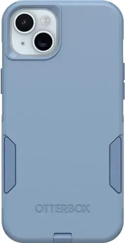 OtterBox iPhone 15 Plus & iPhone 14 Plus (Only) - Commuter Series Case - Crisp Denim (Blue) - Slim & Tough - Pocket-Friendly - with Port Protection - Non-Retail Packaging - 3