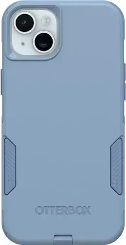 OtterBox iPhone 15 Plus & iPhone 14 Plus (Only) - Commuter Series Case - Crisp Denim (Blue) - Slim & Tough - Pocket-Friendly - with Port Protection - Non-Retail Packaging - 8