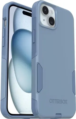 OtterBox iPhone 15 Plus & iPhone 14 Plus (Only) - Commuter Series Case - Crisp Denim (Blue) - Slim & Tough - Pocket-Friendly - with Port Protection - Non-Retail Packaging - OTTERBOX