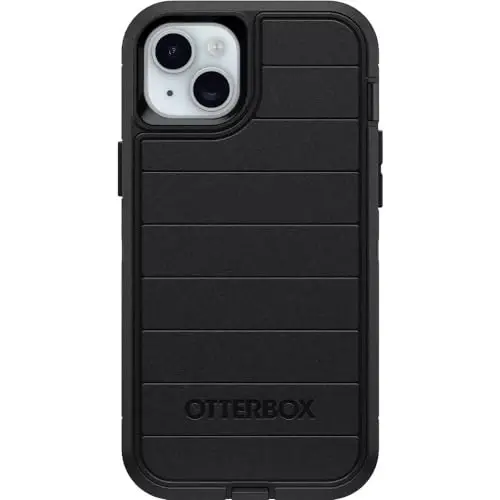 OtterBox iPhone 15 Plus & iPhone 14 Plus (Only) - Defender Series Case - Black - Case Only - Screenless - Rugged & Durable - with Port Protection - Microbial Defense Protection 