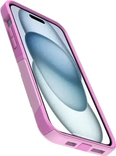 OtterBox iPhone 15 Plus & iPhone 14 Plus (Only) - Commuter Series Case - Run Wildflower (Pink) - Slim & Tough - Pocket-Friendly - with Port Protection - Non-Retail Packaging - 4