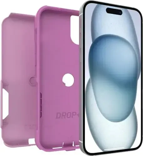 OtterBox iPhone 15 Plus & iPhone 14 Plus (Only) - Commuter Series Case - Run Wildflower (Pink) - Slim & Tough - Pocket-Friendly - with Port Protection - Non-Retail Packaging - 5