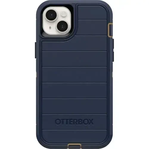 OtterBox iPhone 15 Plus va iPhone 14 Plus Defender Series Pro Case - Blue Suede Shoes (Moviy), ekransiz, mustahkam va bardoshli, portni himoya qilish bilan, qistirgichli g'ilofni o'z ichiga oladi - 3