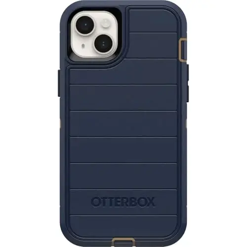 OtterBox iPhone 15 Plus va iPhone 14 Plus Defender Series Pro Case - Blue Suede Shoes (Moviy), ekransiz, mustahkam va bardoshli, portni himoya qilish bilan, qistirgichli g'ilofni o'z ichiga oladi - 3
