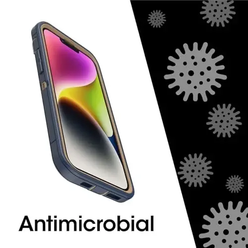 OtterBox iPhone 15 Plus va iPhone 14 Plus Defender Series Pro Case - Blue Suede Shoes (Moviy), ekransiz, mustahkam va bardoshli, portni himoya qilish bilan, qistirgichli g'ilofni o'z ichiga oladi - 5