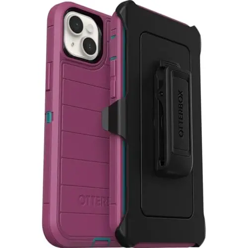 OtterBox iPhone 15 Plus va iPhone 14 Plus Defender Series Pro Case - Canyon Sun (Pushti), ekransiz, mustahkam va bardoshli, port himoyasi bilan, qistirgichli g'ilof-stend bilan birga - OTTERBOX