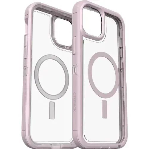 OtterBox iPhone 15 Plus va iPhone 14 Plus Defender Series XT Clear Case - Mountain Frost (Shaffof), ekransiz, mustahkam, MagSafe-ga biriktiriladi, Lanyard AttacModazoneent - 6