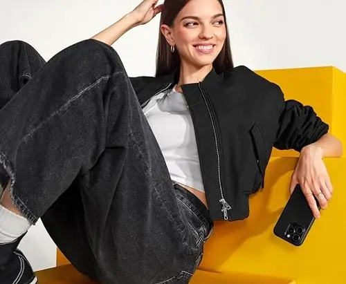 OtterBox iPhone 15 Plus va iPhone 14 Plus (FAQAT) Symmetry Series+ G'ilofi - Qora, MagSafe'ga o'rnatiladi, o'ta nafis, ko'tarilgan qirralar kamera va ekranni himoya qiladi - chakana qadoqlashsiz - 5