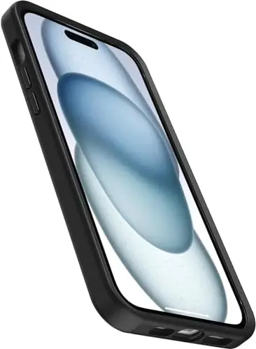 OtterBox iPhone 15 Plus va iPhone 14 Plus (FAQAT) Symmetry Series+ G'ilofi - Qora, MagSafe'ga o'rnatiladi, o'ta nafis, ko'tarilgan qirralar kamera va ekranni himoya qiladi - chakana qadoqlashsiz - 6
