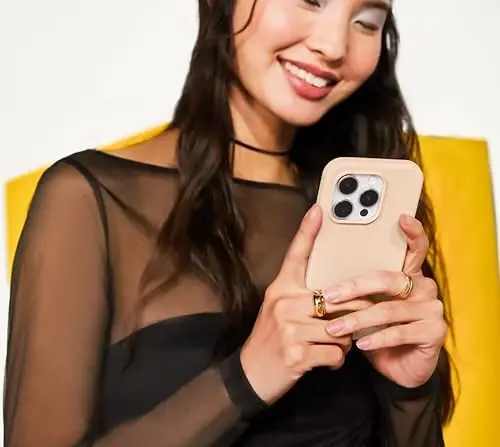 OtterBox iPhone 15 Plus va iPhone 14 Plus (FAQAT) Symmetry Series+ G'ilofi - Tiniq/Jigarrang, MagSafe'ga ulanadi, o'ta silliq, ko'tarilgan qirralar kamera va ekranni himoya qiladi - Chakana qadoqlashsiz - 6