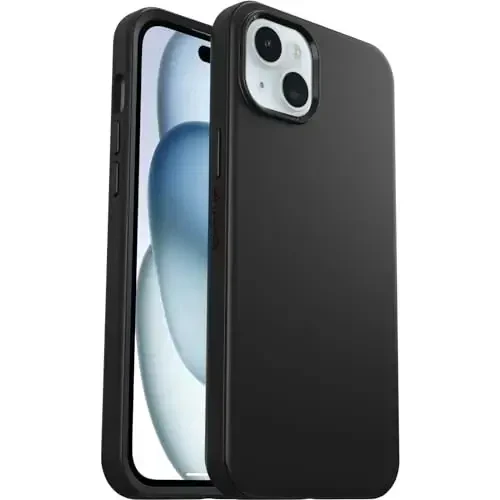 OtterBox iPhone 15 Plus va iPhone 14 Plus Symmetry Series G'ilofi - QORA, MagSafe'ga ulanadi, o'ta nafis, ko'tarilgan qirralar kamera va ekranni himoya qiladi (Polietilen paketda jo'natiladi) - OTTERBOX