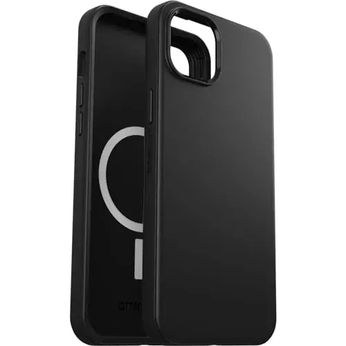 OtterBox iPhone 15 Plus va iPhone 14 Plus Symmetry Series G'ilofi - QORA, MagSafe'ga ulanadi, o'ta nafis, ko'tarilgan qirralar kamera va ekranni himoya qiladi (Polietilen paketda jo'natiladi) - 5