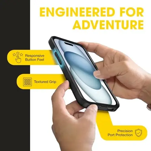 OtterBox iPhone 15 Plus, 14 Plus - Commuter MagSafe Case - Slim & Tough - Pocket-Friendly - Dual Layer Drop Protection - Port Covers – Non-Retail Packaging - Black - 4