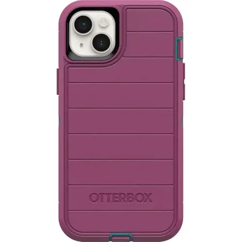 OtterBox iPhone 15 Plus and iPhone 14 Plus Defender Series Pro Case - Canyon Sun (Pink), screenless, Rugged & Durable, with Port Protection, Includes Holster Clip Kickstand - 13