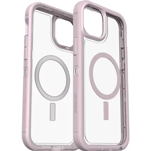OtterBox iPhone 15 Plus and iPhone 14 Plus Defender Series XT Clear Case - Mountain Frost (Clear), screenless, Rugged, Snaps to MagSafe, Lanyard AttacModazoneent - 6