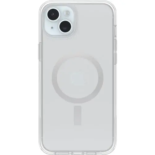 OtterBox iPhone 15 Plus and iPhone 14 Plus Symmetry Series Clear Case - (Clear), snaps to MagSafe, ultra-sleek, raised edges protect camera & screen (ships in polybag) 
