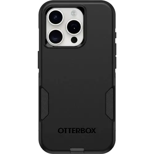 OtterBox iPhone 15 Pro (faqat) Commuter Seriyali sumkasi - Qora, Yupqa va bardoshli, cho'ntak do'stona, portlarni himoya qiladigan - 1