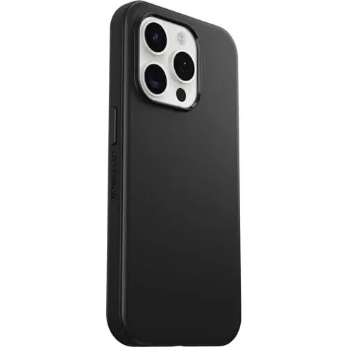 OtterBox iPhone 15 Pro (Faqatgina) Symmetry Series Chexol - Qora, MagSafe-ga yopishadi, o'ta yupqa, ko'tarilgan qirralar kamera va ekranni himoya qiladi - 4