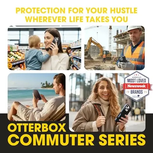 OtterBox iPhone 15 Pro Max Commuter Series MagSafe Case - Black & Blue | 3X MIL Drop Protection - Dual-Layer Shockproof Design - Pocket-Friendly - Raised Edges - Port Covers - 3