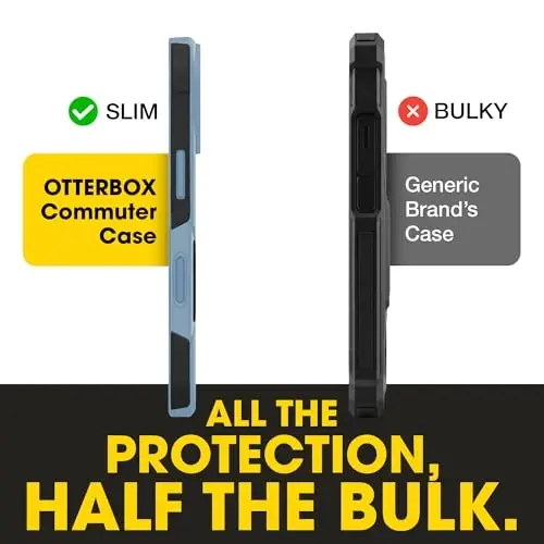 OtterBox iPhone 15 Pro Max Commuter Series MagSafe Case - Blue & Black | 3X MIL Drop Protection - Dual-Layer Shockproof Design - Pocket-Friendly - Raised Edges - Port Covers - 3