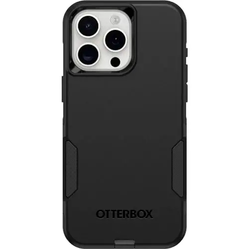OtterBox iPhone 15 Pro MAX (Faqat) Commuter Series G'ilofi - Qora, Yupqa va Bardoshli, Cho'ntakbop, Port Himoyasi bilan - OTTERBOX